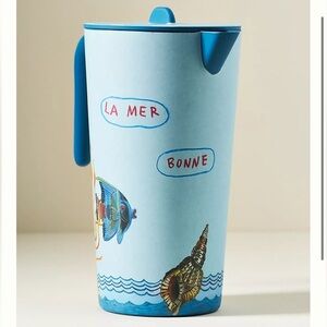 Anthropologie Blue Ocean Theme Pitcher